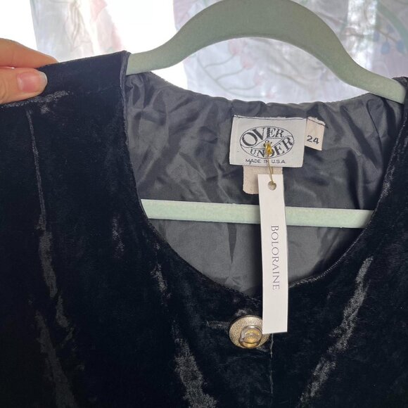 Vintage Black velvet button-up jacket ⚜️ - Picture 5 of 7